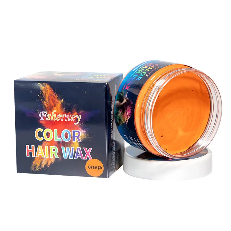 120g hair styling clay pot in one of nine colours: White, Orange, Red, Yellow, Blue, Green, Purple, Rose Red, or Granny Grey