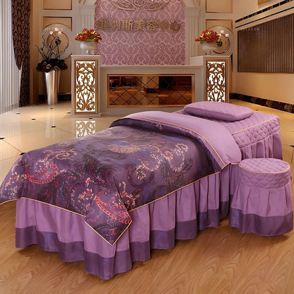 Pure cotton salon bed cover in navy blue colour showing twill weave texture and 180x230cm dimensions