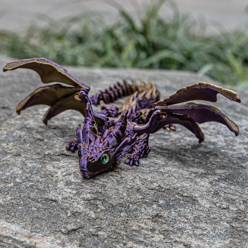 Red and gold 3D printed plastic dragon wings decoration for costumes.