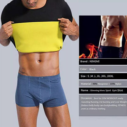Men's black neoprene slimming shaper underwear for enhanced workout sweat and waist slimming