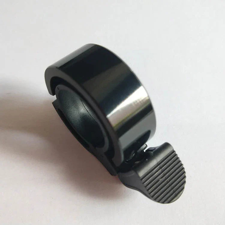 Sleek aluminum alloy bicycle bell with advanced sound alarm for safe cycling on mountain bikes and road bikes