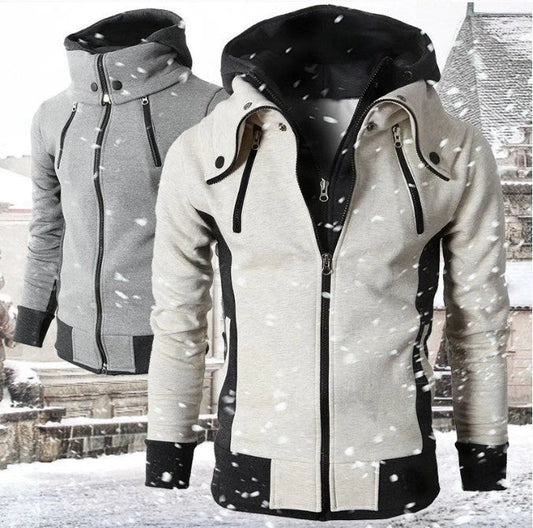 Premium zip-up hoodie jacket for men with touch screen-friendly design, ideal for outdoor activities and casual wear