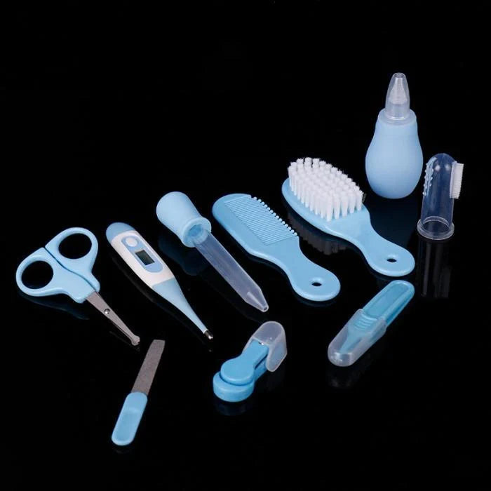 Portable Baby Health Suit 8-Piece Grooming Set with safety scissors, nail clippers, and more