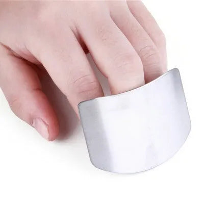 Stainless steel finger guard for vegetable cutting protection in single and double finger sizes