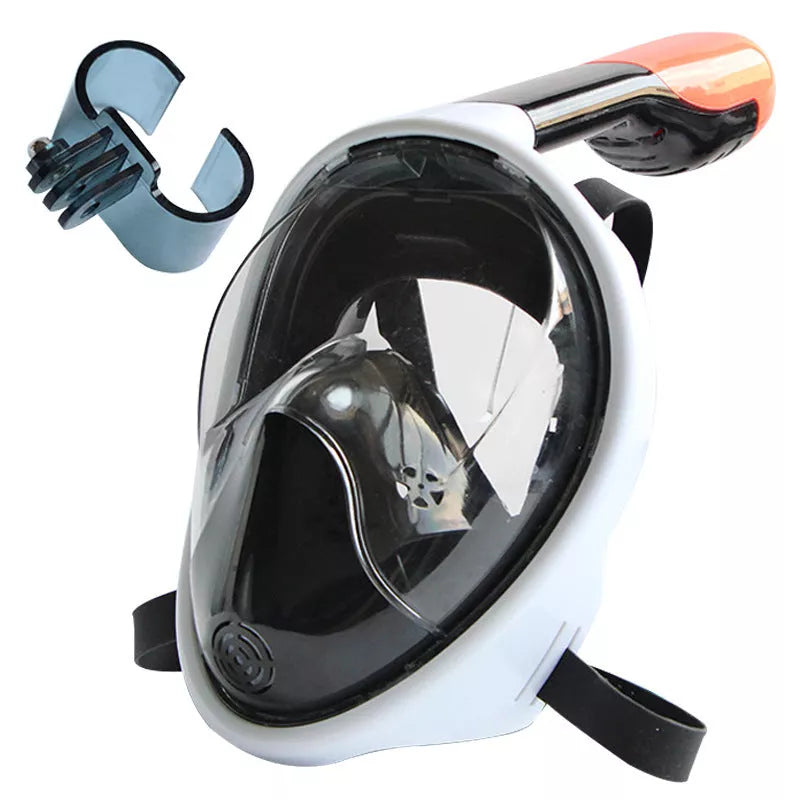 Full face snorkeling mask with anti-fog and GoPro mount in various colors
