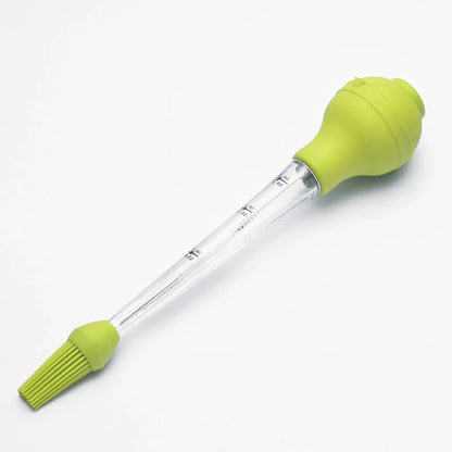 Drip oil seasoning tube with cleaning brush, 6.4X31.5cm, available in blue, green, and red
