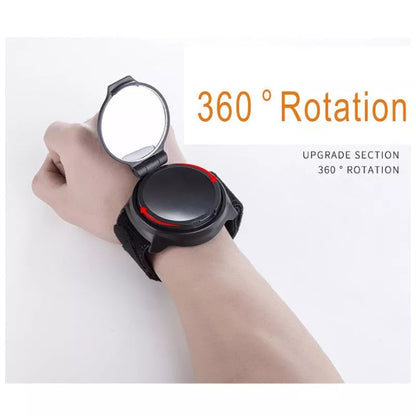 Wrist riding rear view mirror with 360° rotation and anti-slip mat
