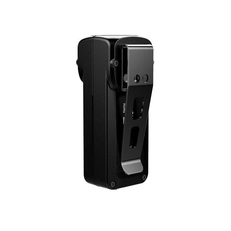 Rugged metal keychain flashlight with bright CREE LED light, OLED display, and durable construction