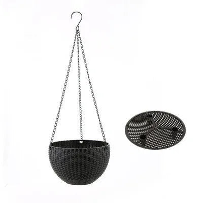 A 210mm diameter hanging basket planter with an attached chain, shown in one of seven available colours.