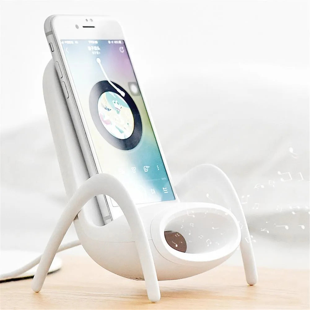 White portable mini desk wireless phone charger and holder with 10W fast charging