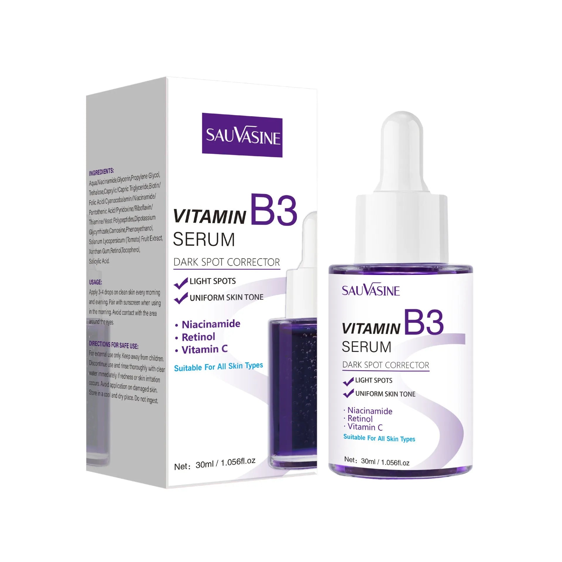 Vitamin B3 facial essence 30ml bottle skincare product