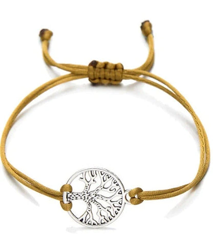 Handcrafted Tree of Life bracelet with adjustable woven design in various vibrant colors