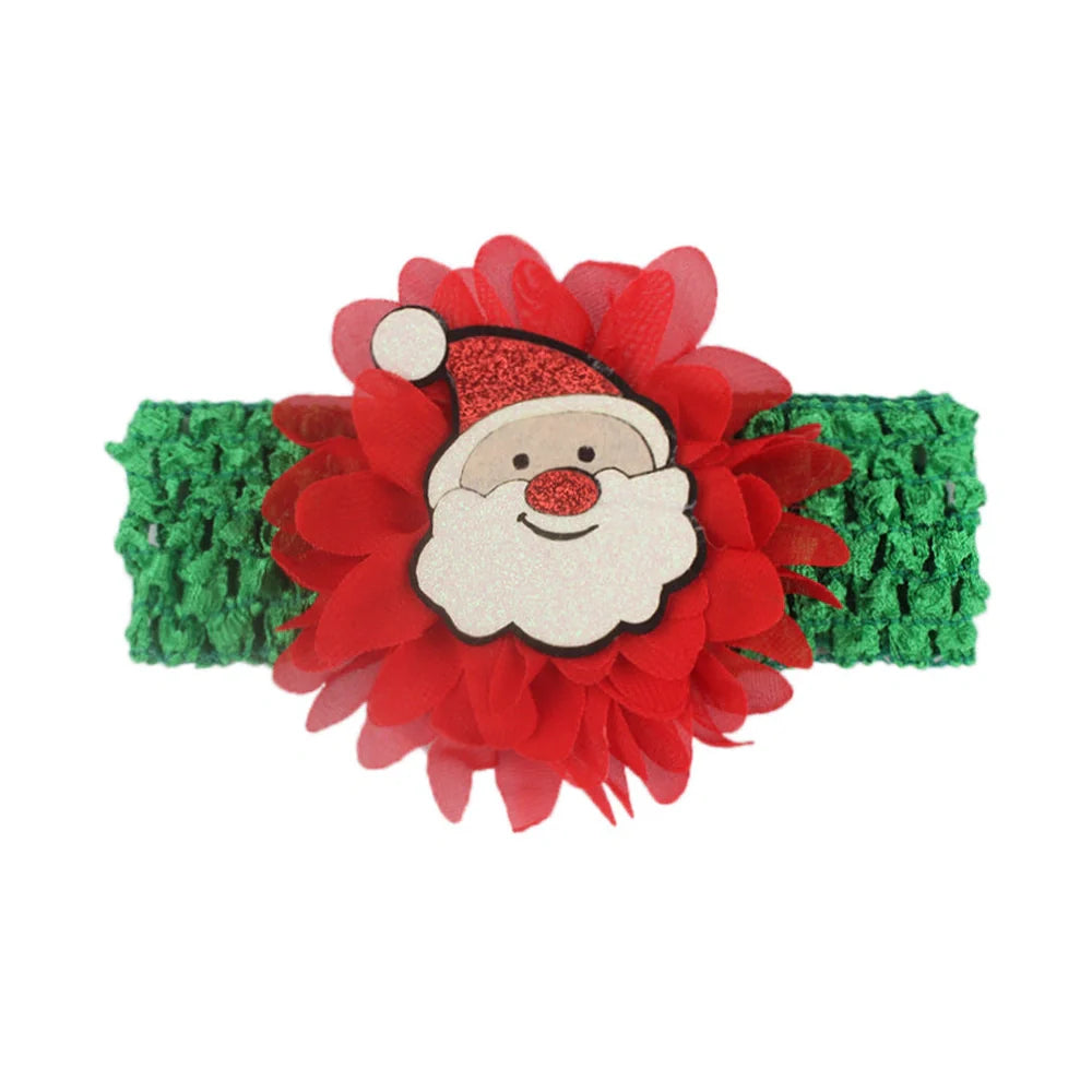 Children's chiffon hair band measuring 15cm by 4cm with Christmas decoration