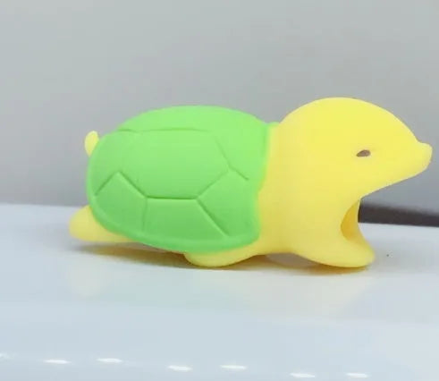 Silicone animal-shaped cable protector for Apple iPhone lightning charging cable.