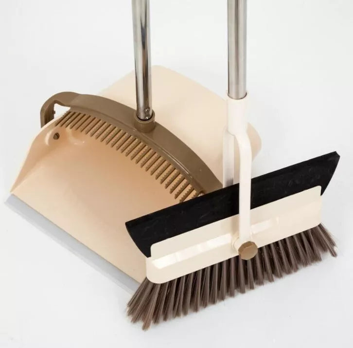 Two-in-one windproof broom and wiper set for efficient home cleaning