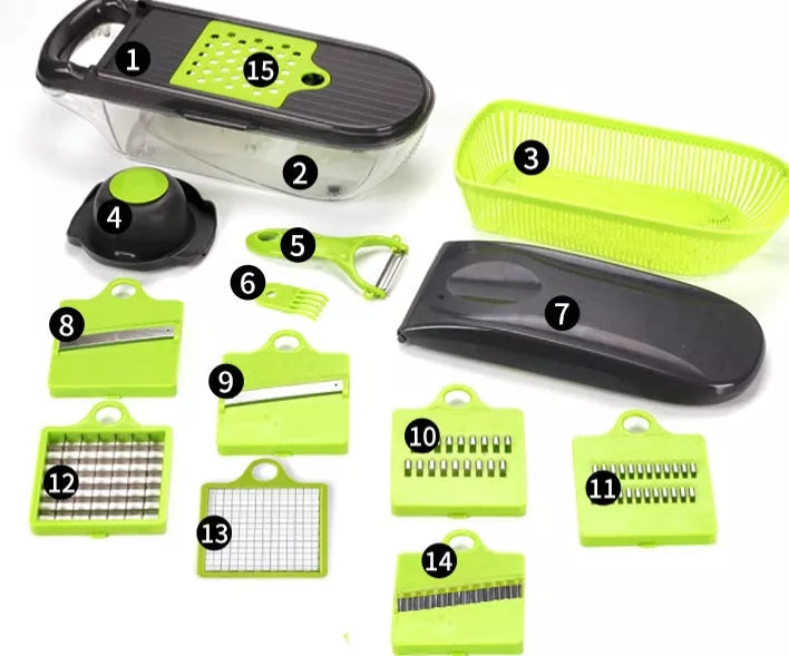 Multi-function Kitchen Vegetable Cutter with 8 blades for efficient food preparation