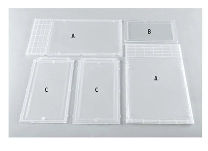 Foldable PP sneaker storage box with cover, internal size 32.5x23x17.5cm, black or transparent, stackable shoe organiser