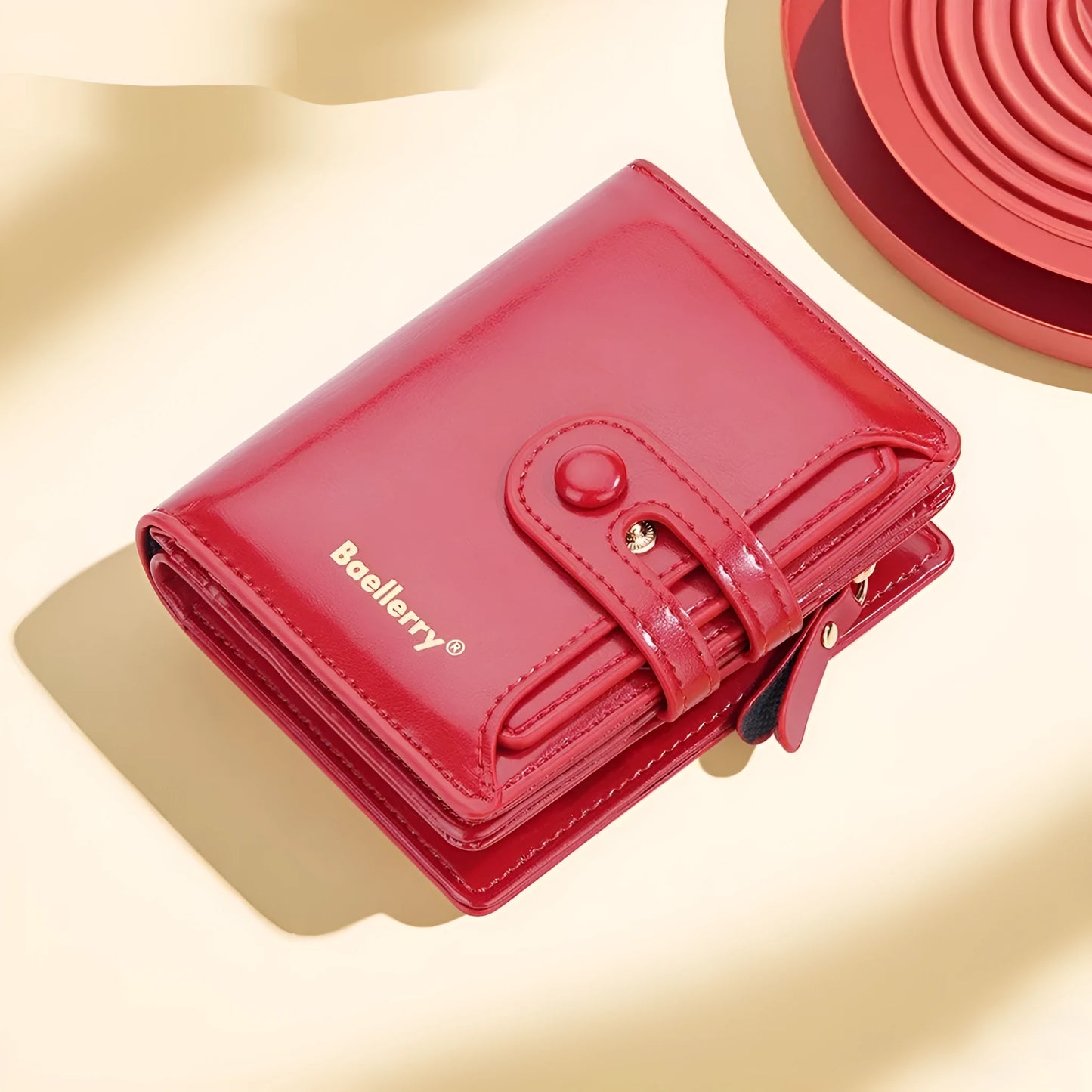 Women's PU leather card holder wallet in multiple colours showing compact design with card slots