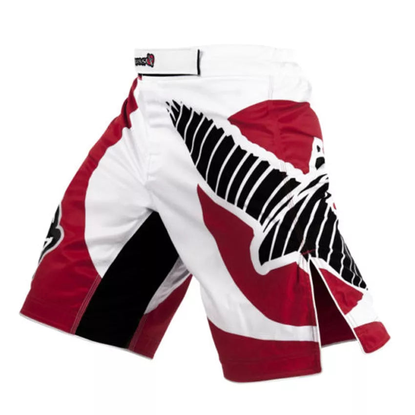 Lycra free kick fighting training loose shorts in black, red, and blue