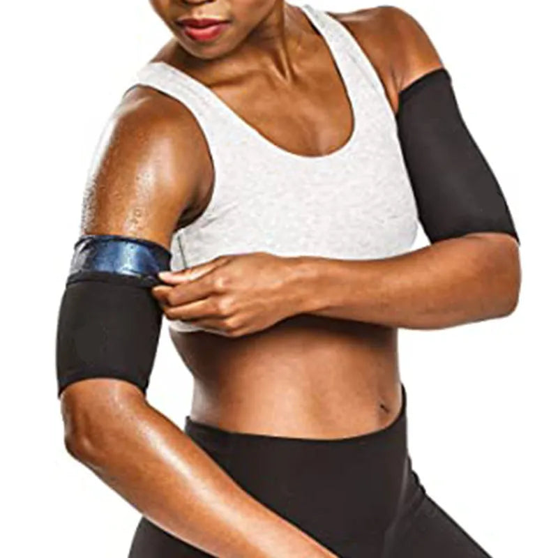 Adjustable arm sweatband in blue colour with binding strap for sports use