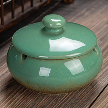 Personalized Chinese style ceramic ashtray, 11*11*8cm, various colors available