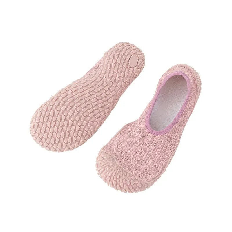 Women's indoor fitness shoes with soft rubber soles and breathable mesh lining in various colours