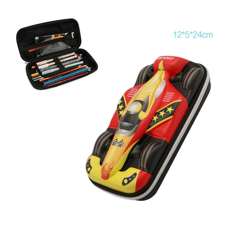 Waterproof leather pencil case in medium size, dark blue, light blue, and black