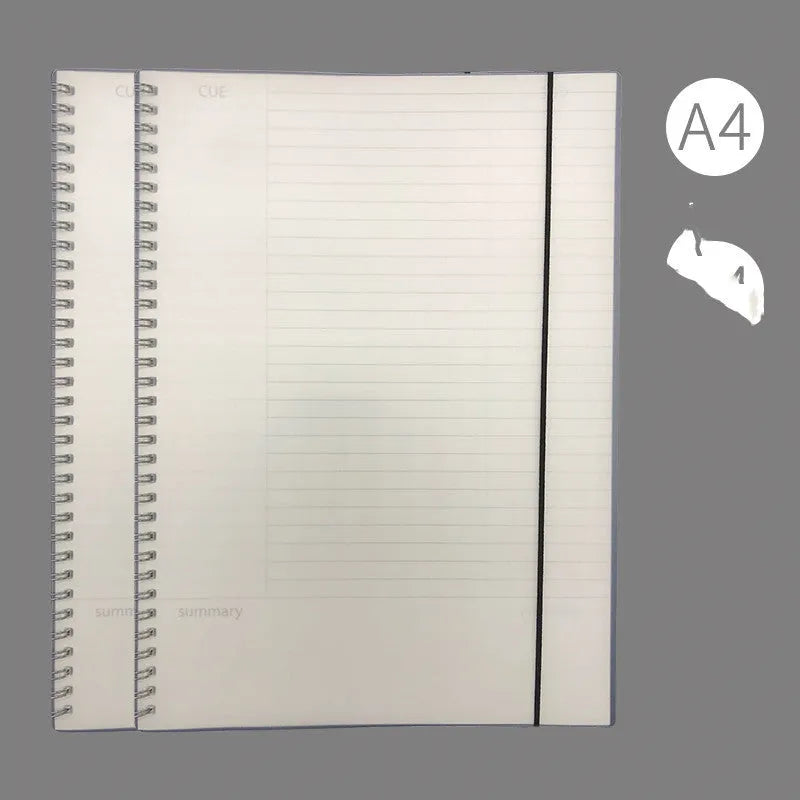 A4 hard PP notebook sub-notepad in simple style, available in A4 A5 B5 with grid lined or lattice pages