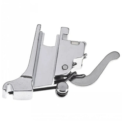 Universal sewing machine presser foot holder in silver, compatible with all domestic sewing machines