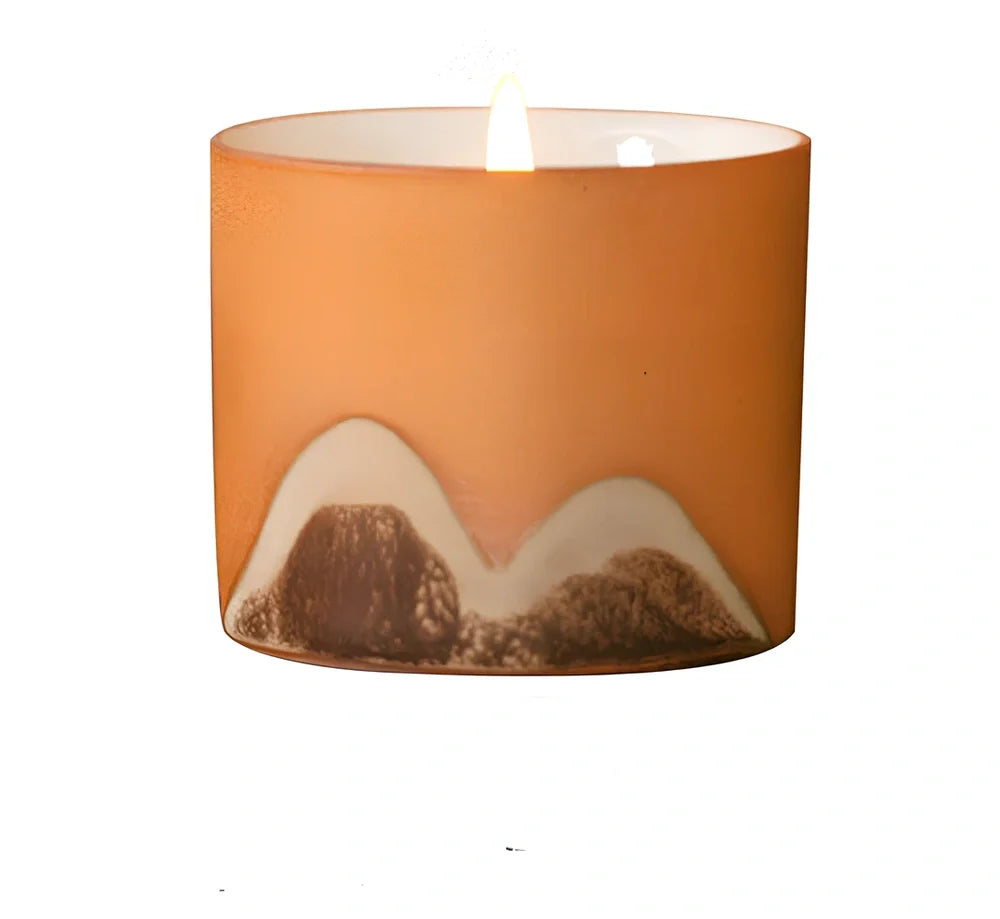 Handcrafted tea cup aromatherapy candle in glass container with 5.2cm width and 4.3cm height