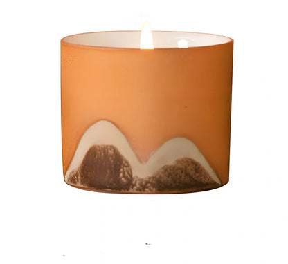 Handcrafted tea cup aromatherapy candle in glass container with 5.2cm width and 4.3cm height