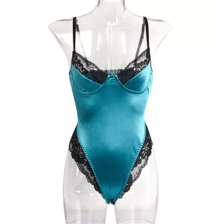 Elegant lace bodysuit with adjustable fit in various colors