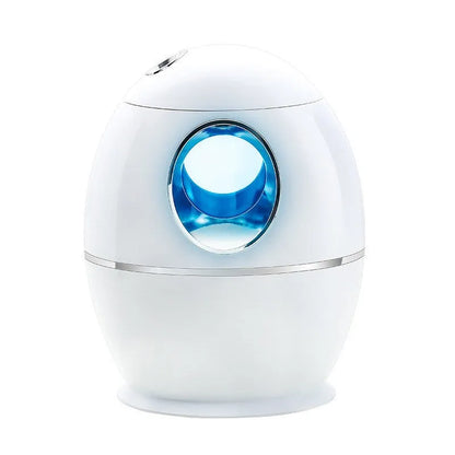 White columnar air disinfection humidifier with mechanical controls and USB power port