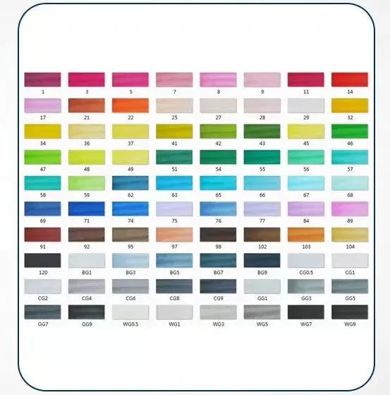 Double-headed alcohol-based oily colour animation paint pens with round and inclined tips for professional art students