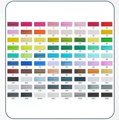 Double-headed alcohol-based oily colour animation paint pens with round and inclined tips for professional art students