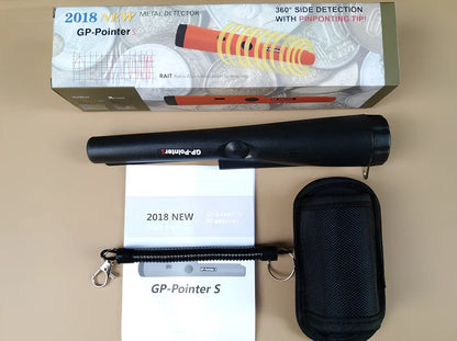 Garrett Pro-Pointer metal detector with black housing and waterproof search coil for precise target location
