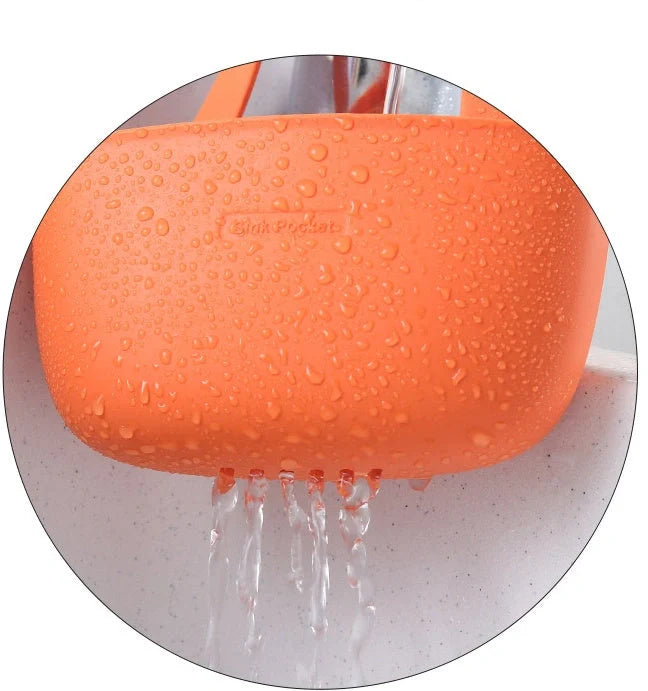 Free punch sink drain bag faucet sponge rack in TPR material for kitchen organization