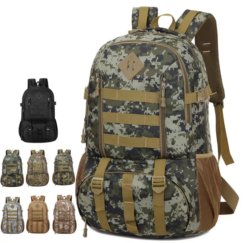 50L camouflage outdoor mountaineering backpack with waterproof Oxford cloth