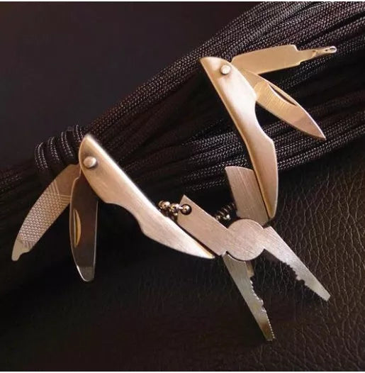 Compact mini multi-tool pliers with 2Cr13 steel construction for durability