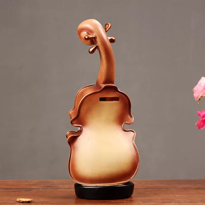 European style resin violin music box ornament for desktop decoration