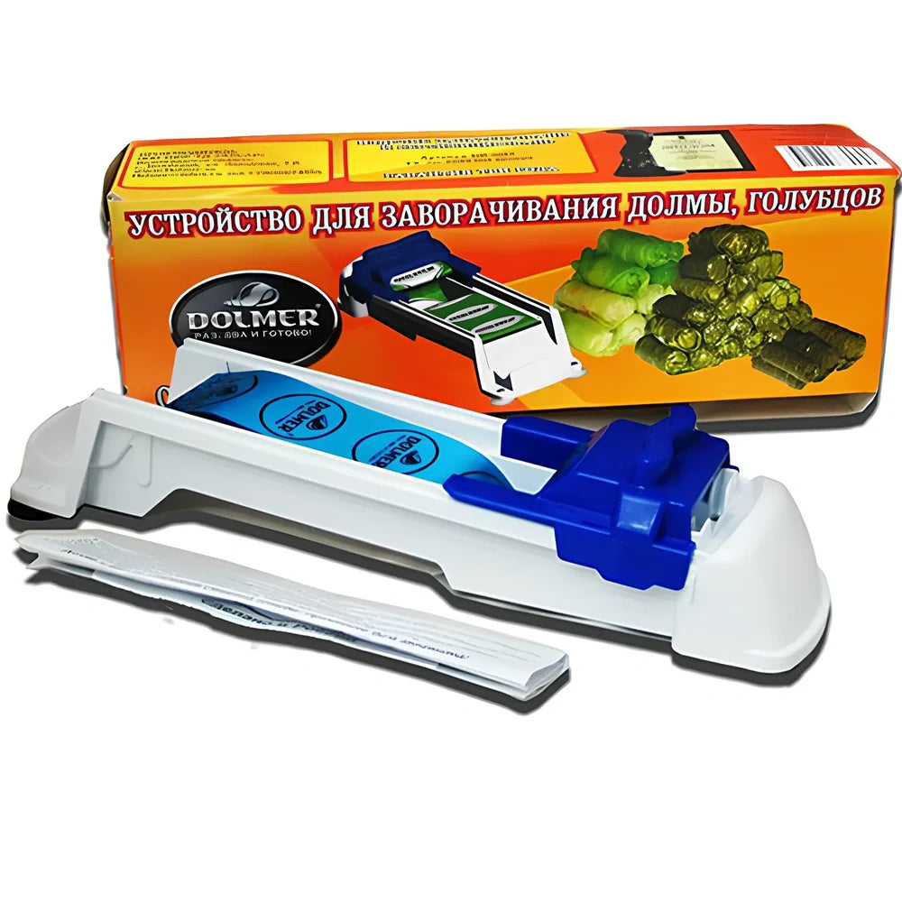 Home sushi machine measuring 37.3cm for creating vegetable and meat rolls with push mechanism