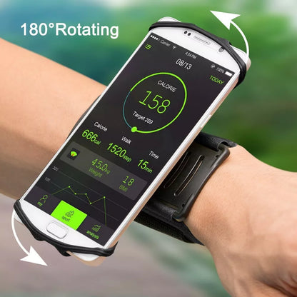 Detachable mobile phone holder with 360-degree rotation on arm