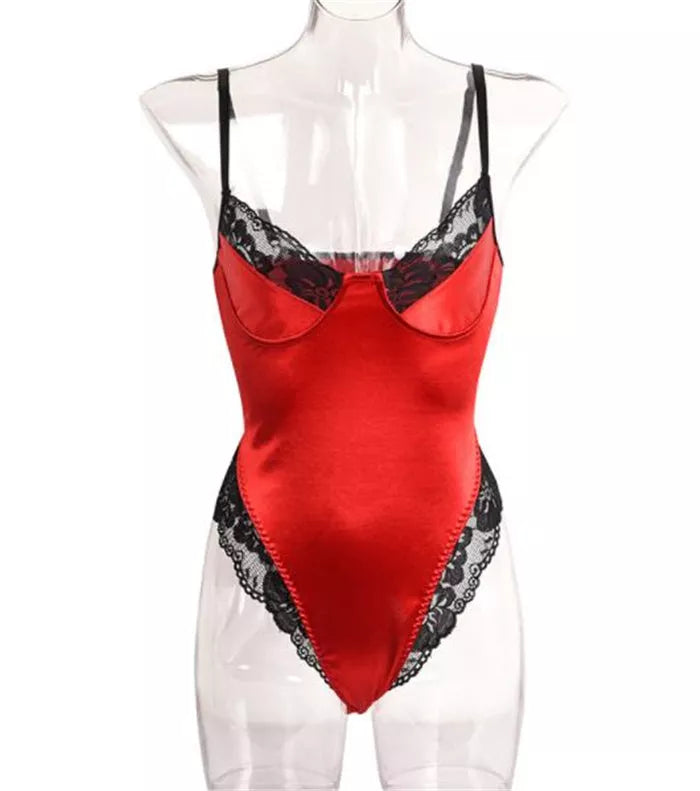 Elegant lace bodysuit with adjustable fit in various colors