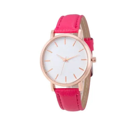 Women's square quartz watch with alloy case and PU leather strap in multiple colour options