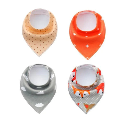 Stylish baby bibs and burp cloths featuring trendy arrow, wave, and triangle designs in soft, absorbent cotton