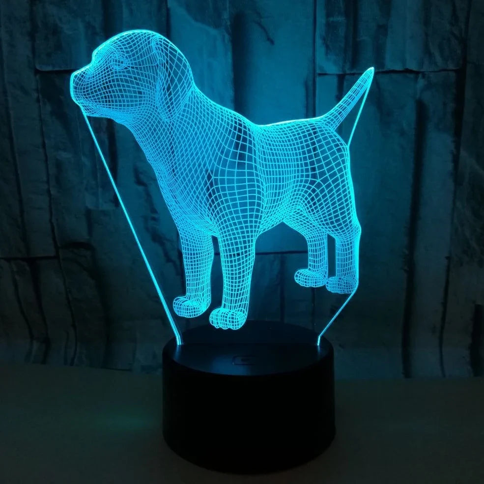 USB-powered touch control mood lamp with 7 colour options and remote control on bedside table