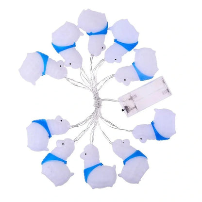 Blue Christmas sheep LED lights on 2-metre cable with battery box for outdoor decoration