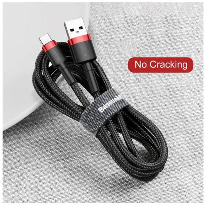 Android Micro USB woven charging cable showing grey/black and red/black colour options