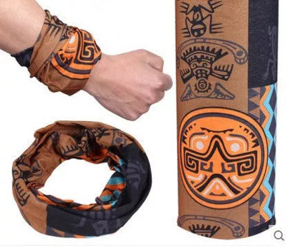 Polyester sports bandana for cycling and sun protection in various patterns