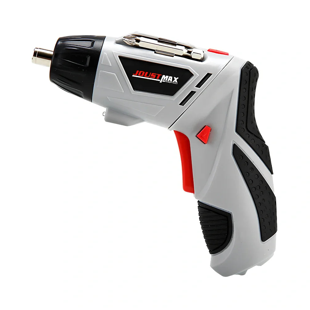 Blue 4.8V electric screwdriver with rotating handle and battery indicator light